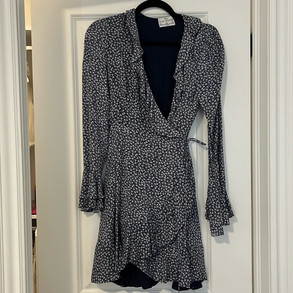 Blue floral wrap dress - Picture 1 of 2